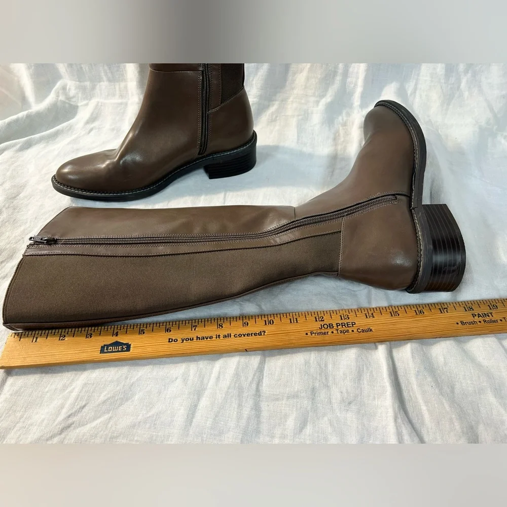 Brown Knee-High Zipped Boots - Picture 13 of 16